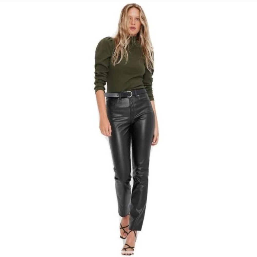 NEW Gap Vintage Slim High Rise Pleather Pant Size 10 / 30S Black